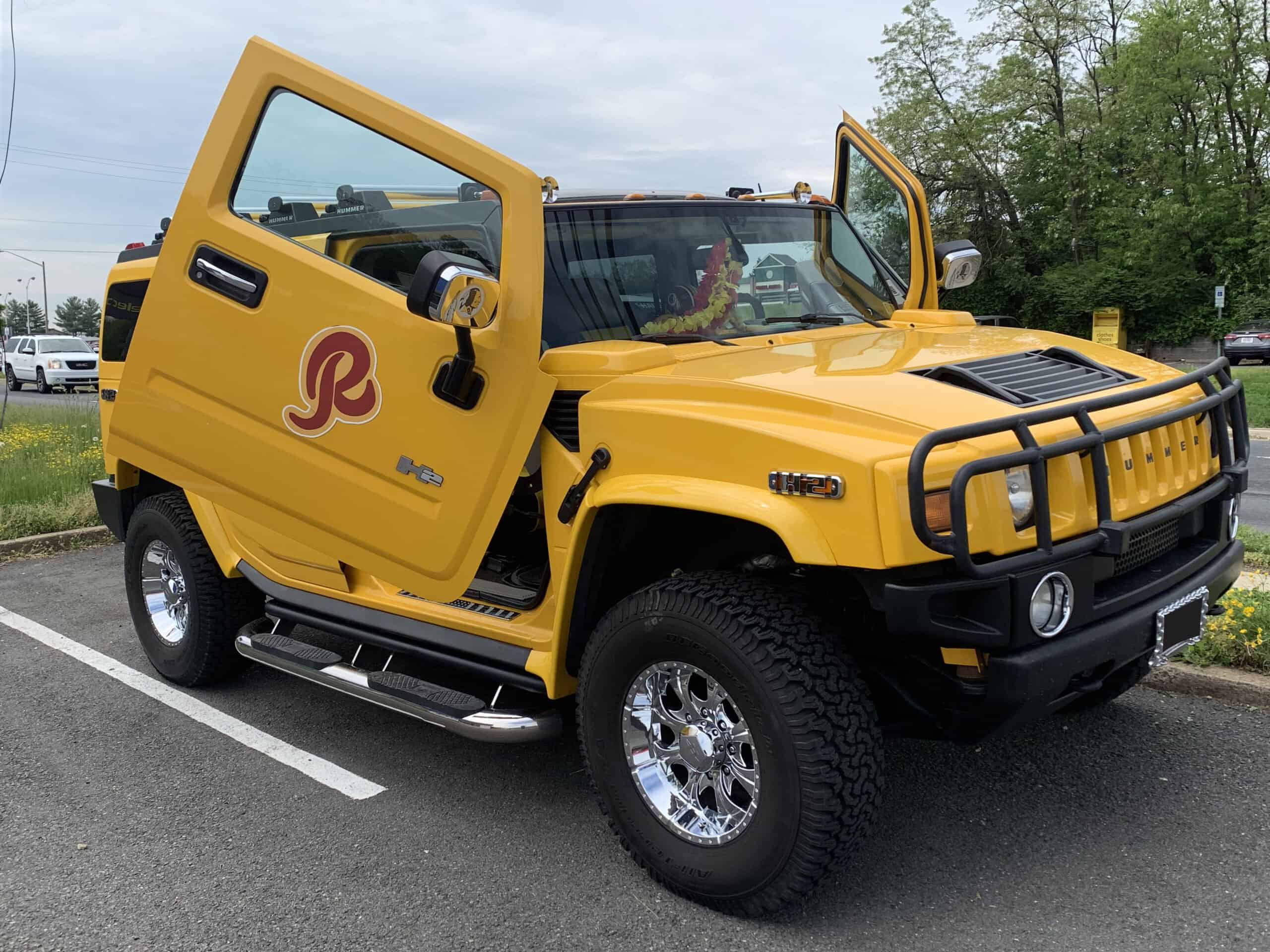 Yellow Hummer with customized doors